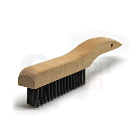 Gordon Brush 4 x 16 Row 0.013 Carbon Steel Wire and Wood Shoe Handle Scratch Brush, PK12 444CSG